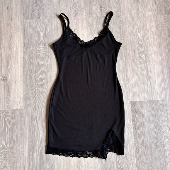 Urban Outfitters | Dresses | Black Lace Trim Slip Dress | Poshmark